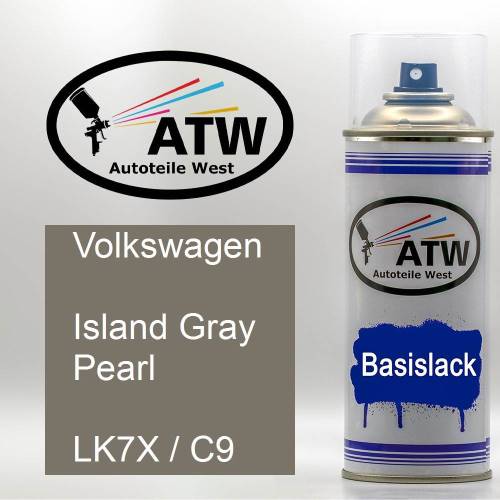 Volkswagen, Island Gray Pearl, LK7X / C9: 400ml Sprühdose, von ATW Autoteile West.